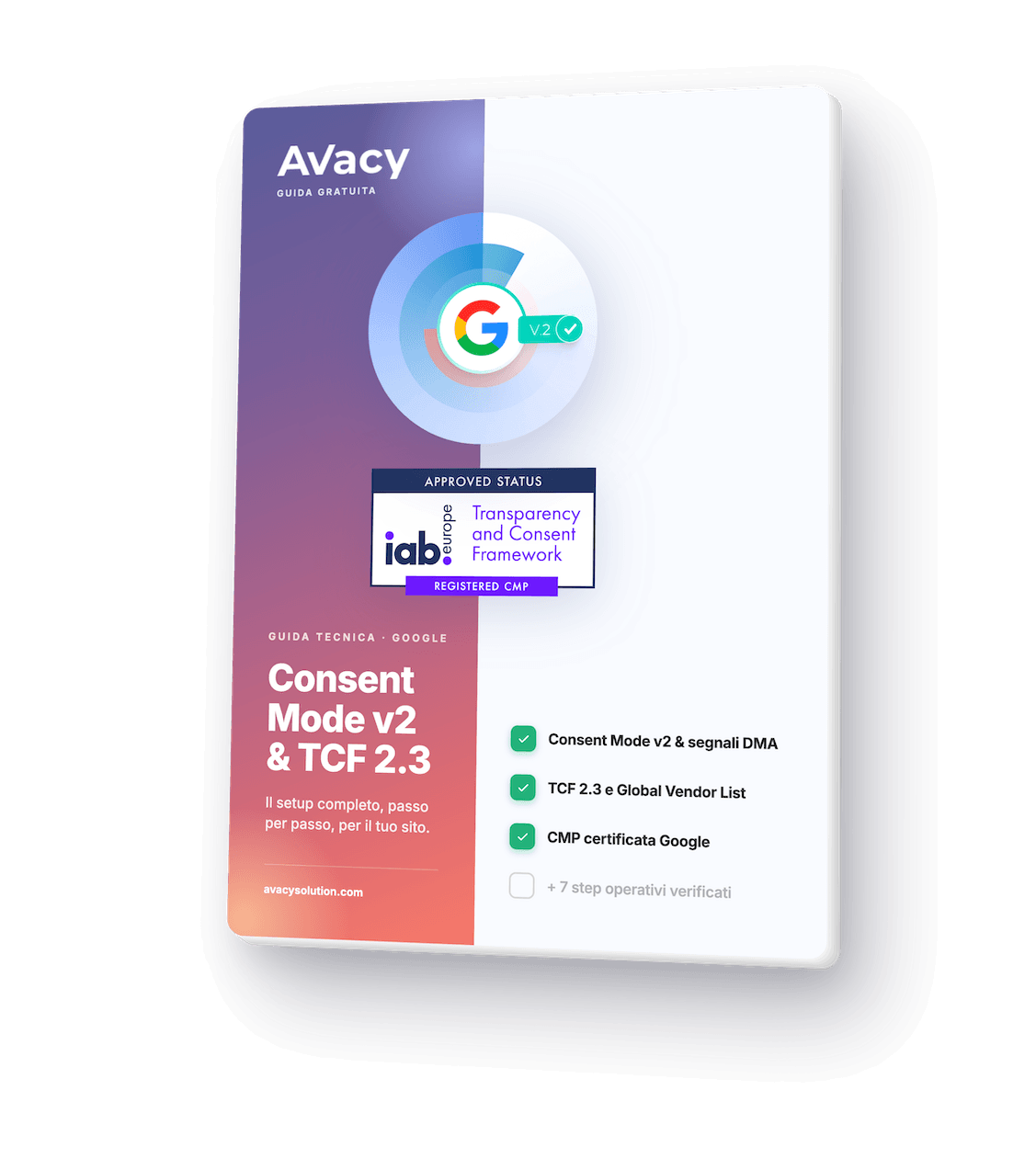 Copertina Consent Mode v2 e TCF 2.3 – [breve descrizione contenuto], guida Avacy