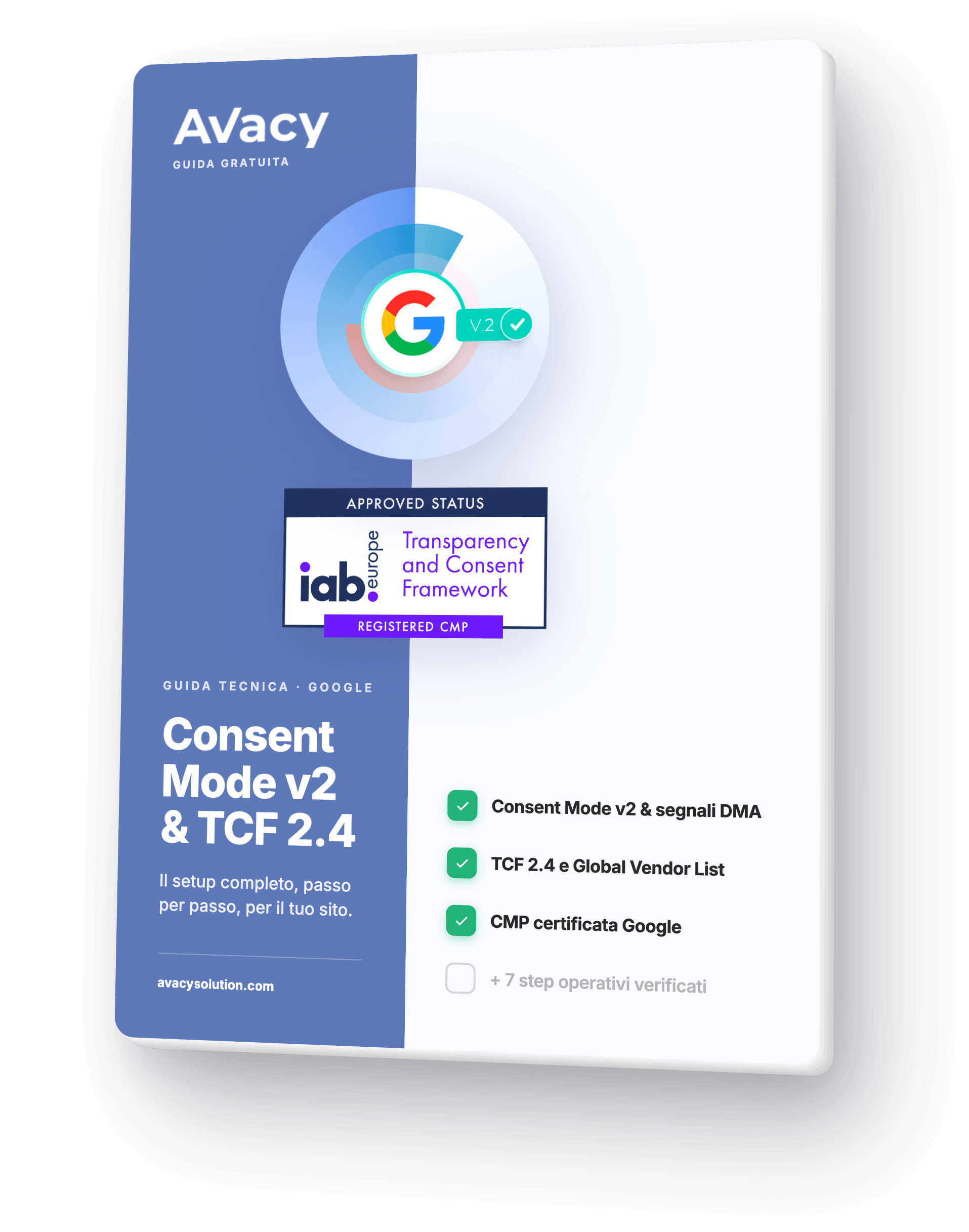Copertina Consent Mode v2 e TCF 2.4, guida Avacy